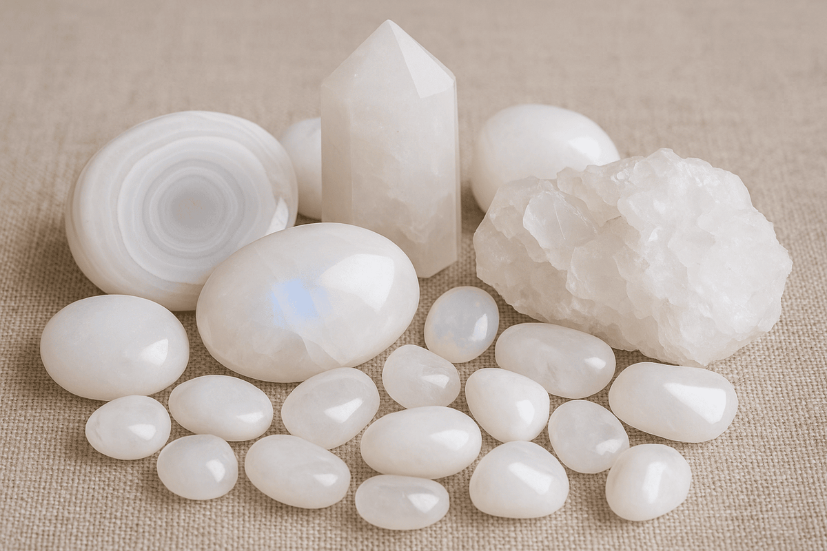 multe cristal de culoare alba