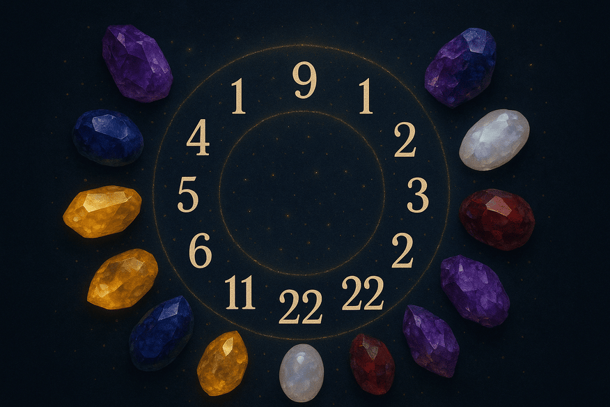 PIETRE SEMIPRETIOASE CRIISTALE DE CULORI PAMANATI SI CIFRE ARANJATE IN FORMA DE CEAS