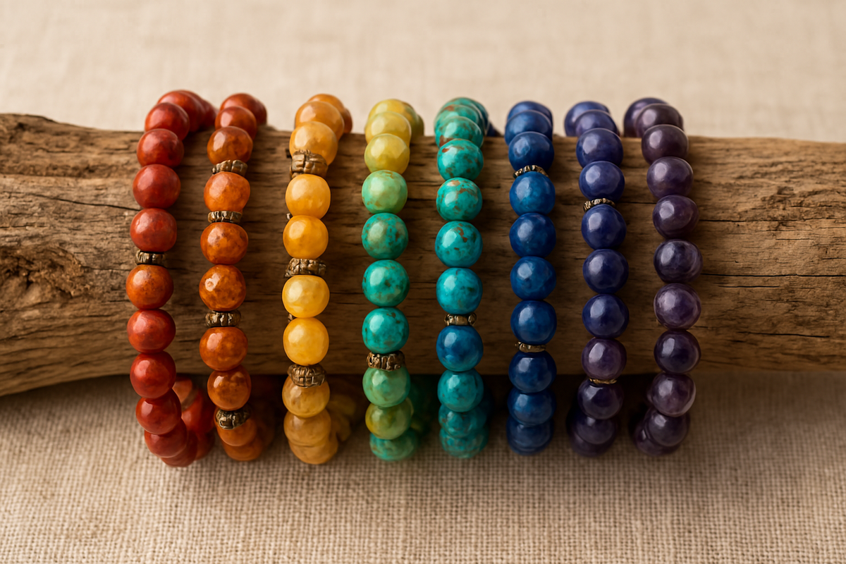 Mai multe bratari puse pe un lemn