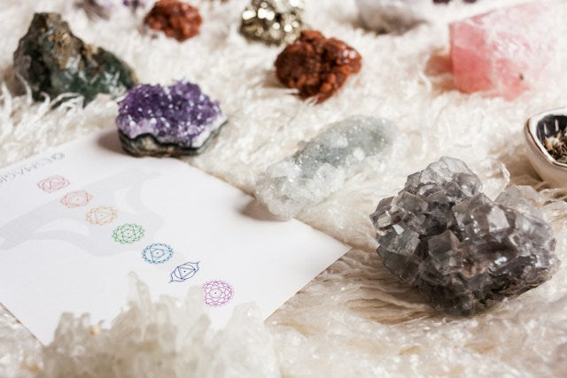 Crystals associated with the four elements, zodiac signs and chakras