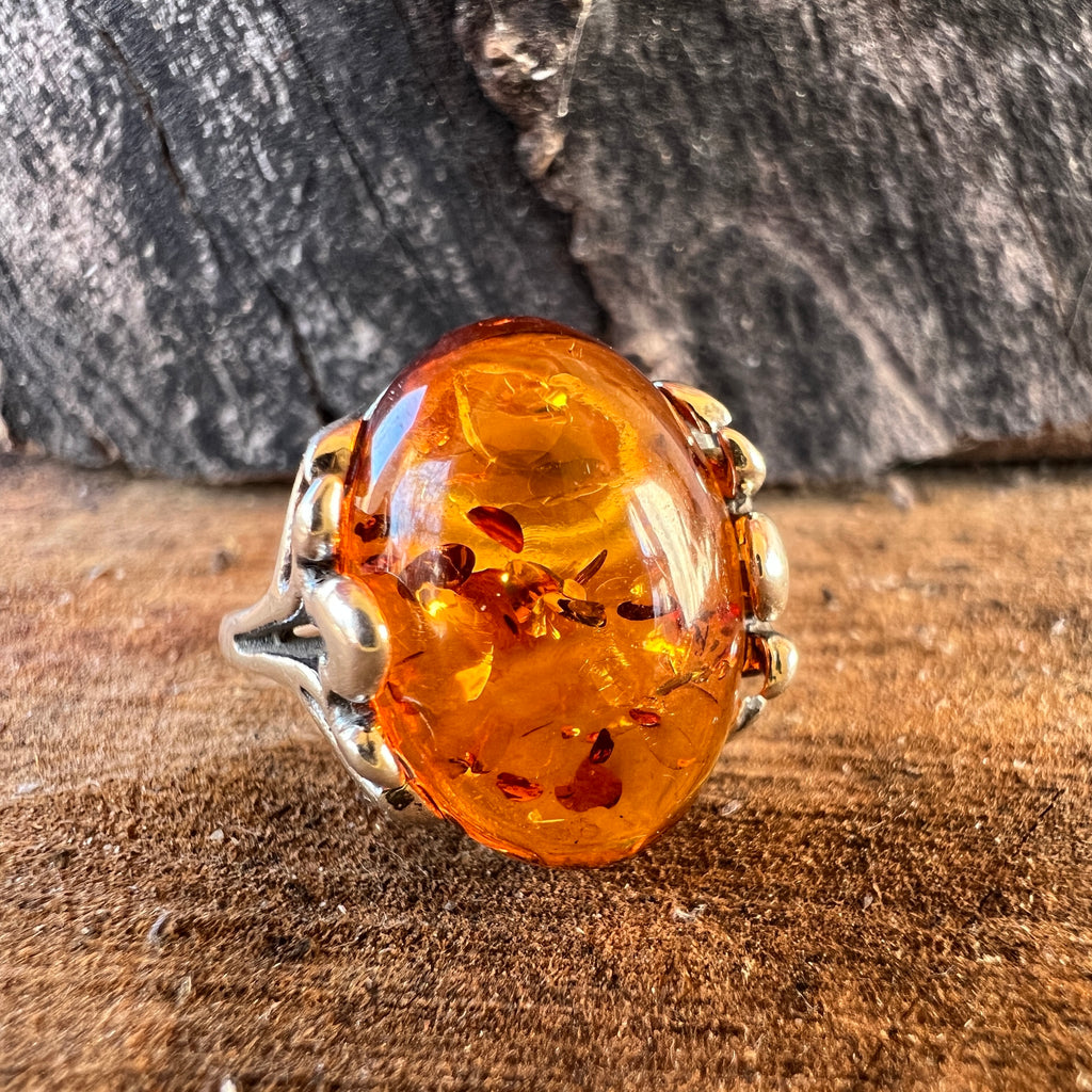 Inel argint cu chihlimbar Amber2, pietre semipretioase - druzy.ro 2 