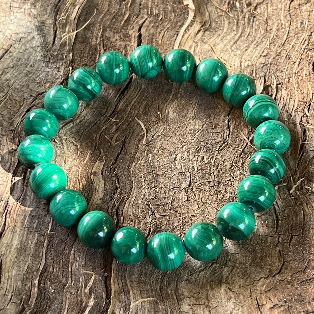 Bratara malachit 10 mm, pietre semipretioase - druzy.ro 2 