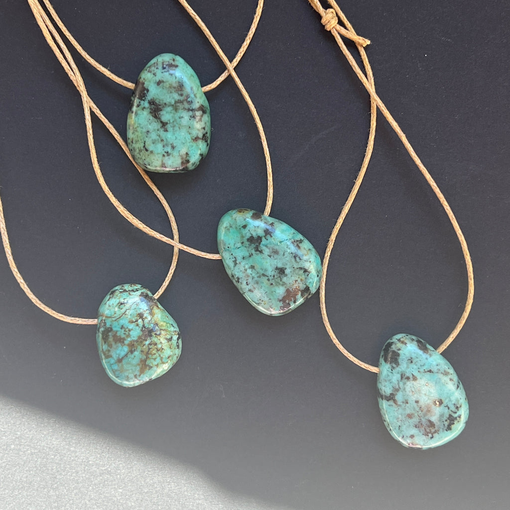 Colier pandantiv turcoaz african DROP, pietre semipretioase - druzy.ro 2 
