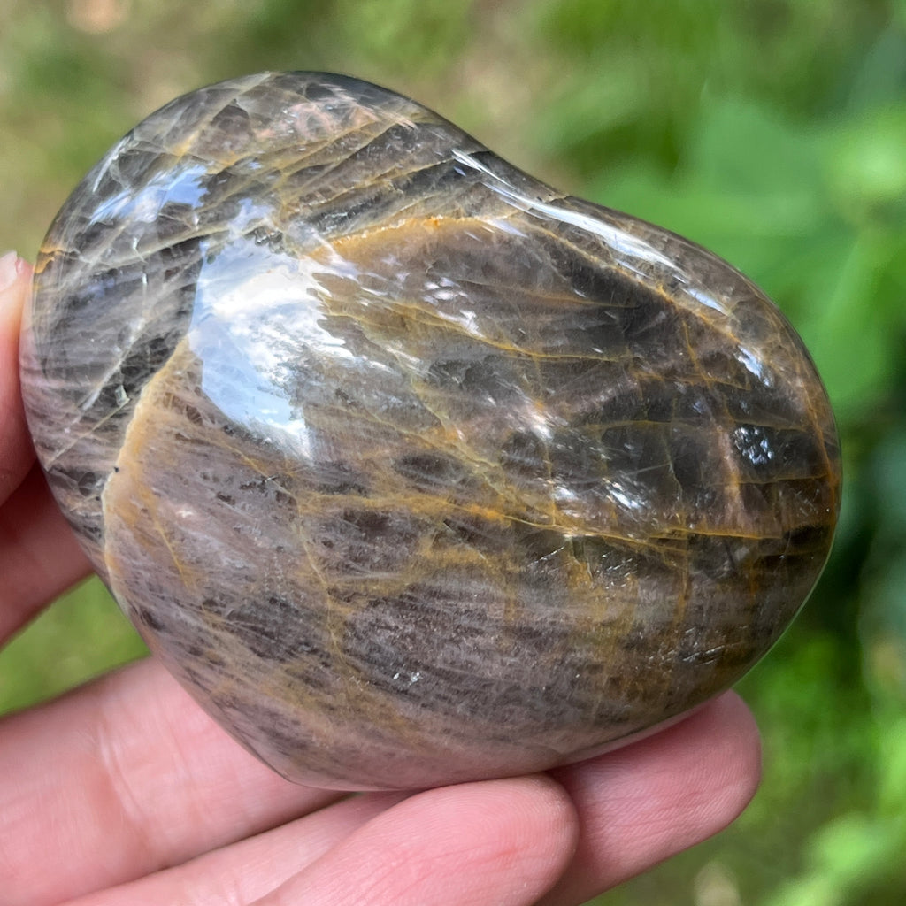 Inima piatra lunii somon gri | Model 6, pietre semipretioase - druzy.ro 1 