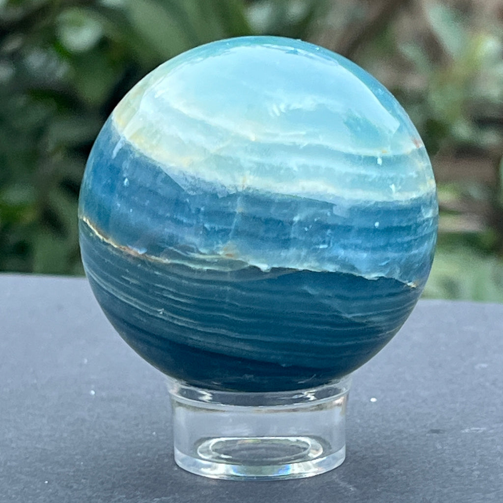 Sfera onix albastru model 5, pietre semipretioase - druzy.ro 2 