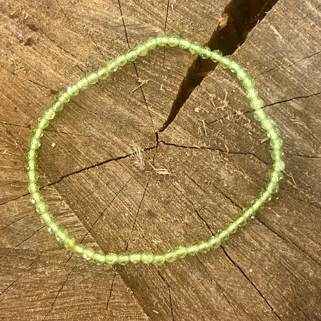 Bratara fateta peridot 3 mm, pietre semipretioase - druzy.ro 2 