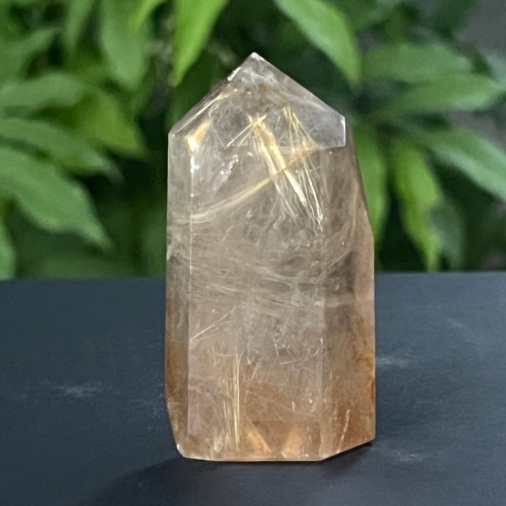 Obelisc cuart rutilat auriu | Model 8, pietre semipretioase - druzy.ro 2 