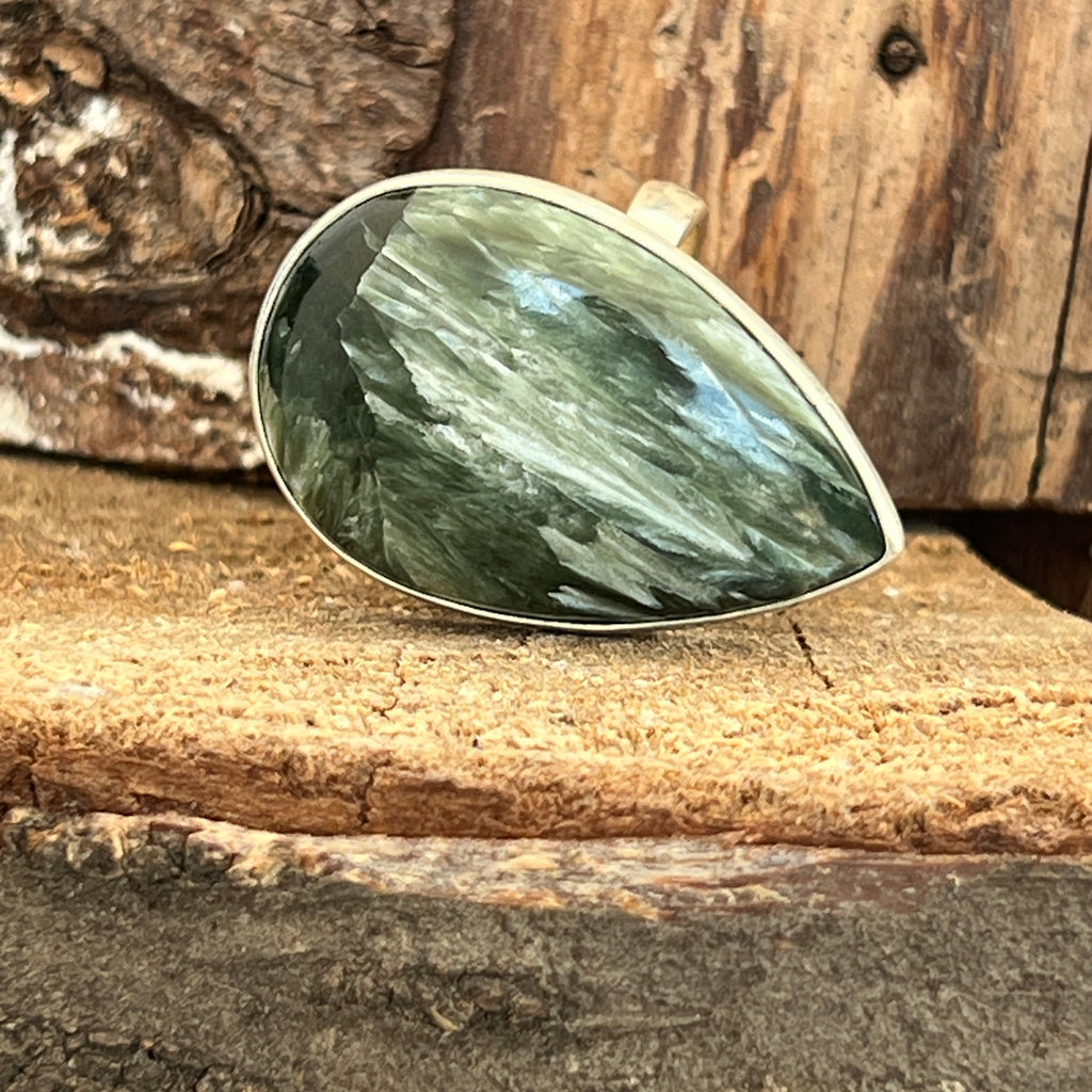 Inel serafinit din argint model 2, pietre semipretioase - druzy.ro 4 