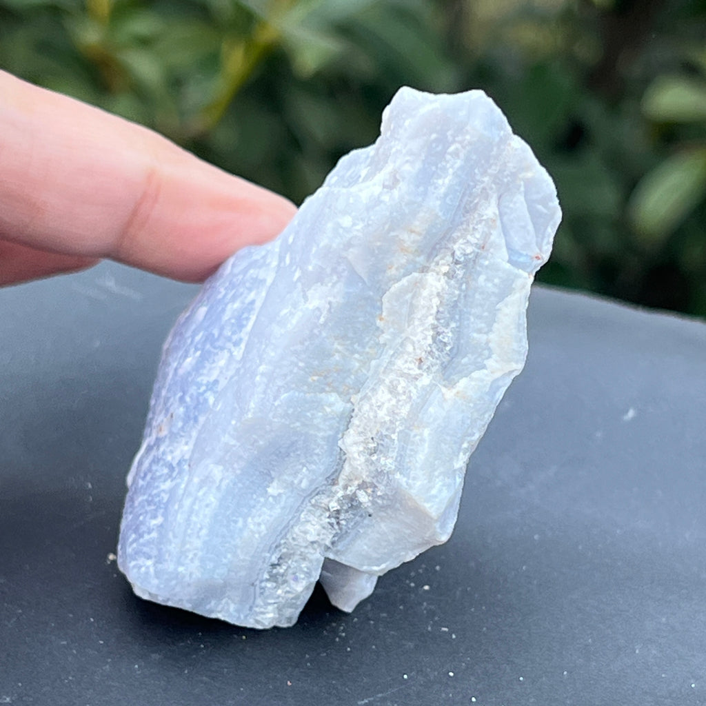 Calcedonie albastra /blue lace/ agat albastru piatra bruta m18, pietre semipretioase - druzy.ro 5 