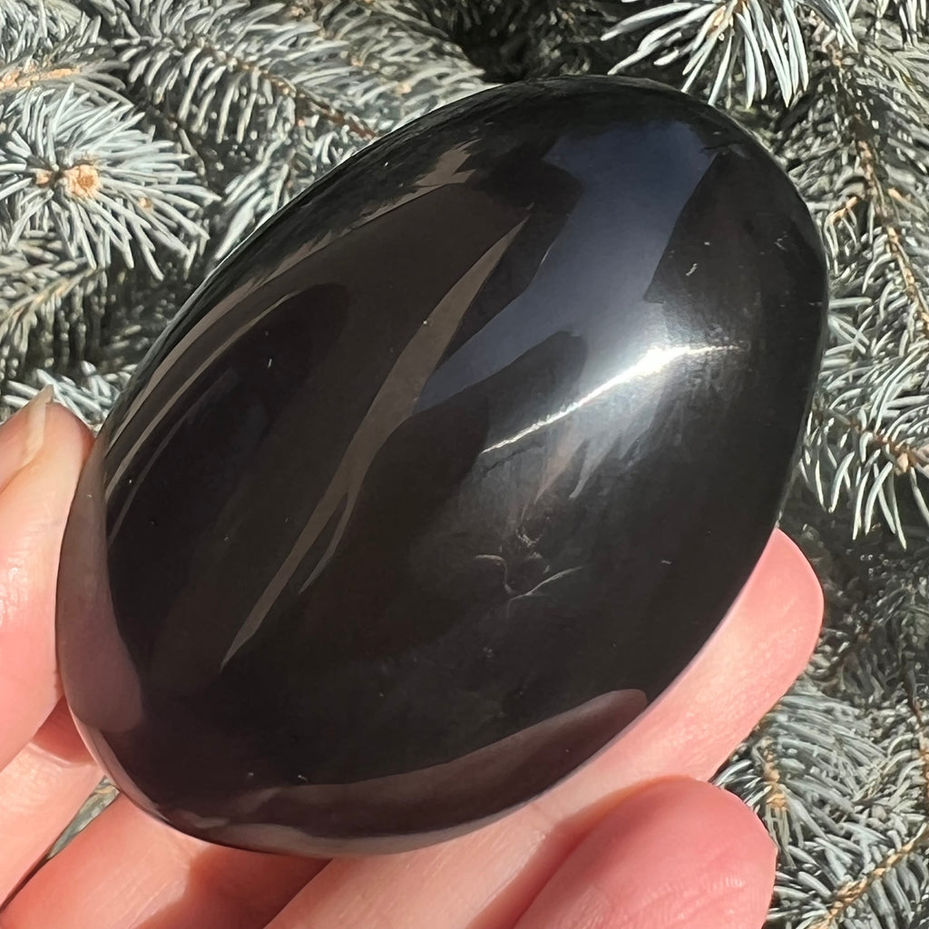 Obsidian curcubeu palmstone model 1, druzy.ro, cristale 4