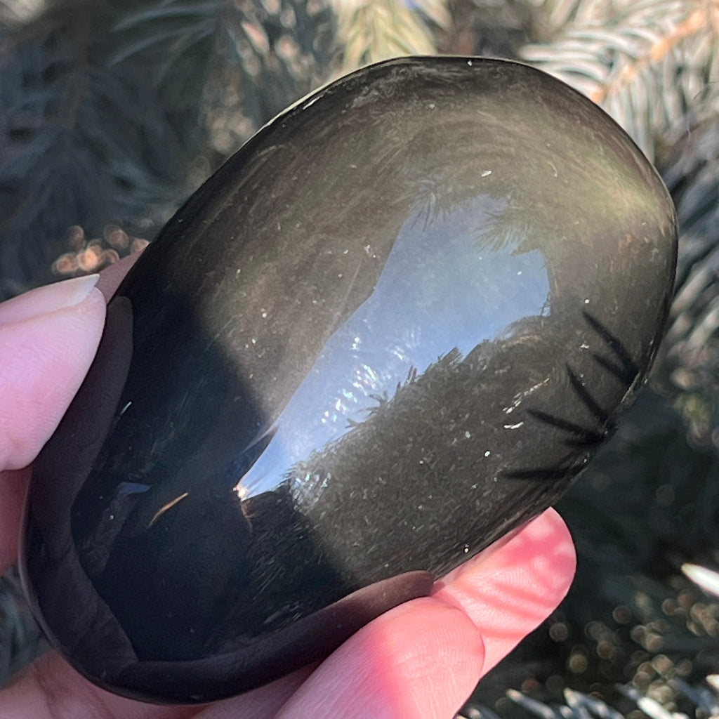 Obsidian curcubeu palmstone L model 5, pietre semipretioase - druzy.ro 9 