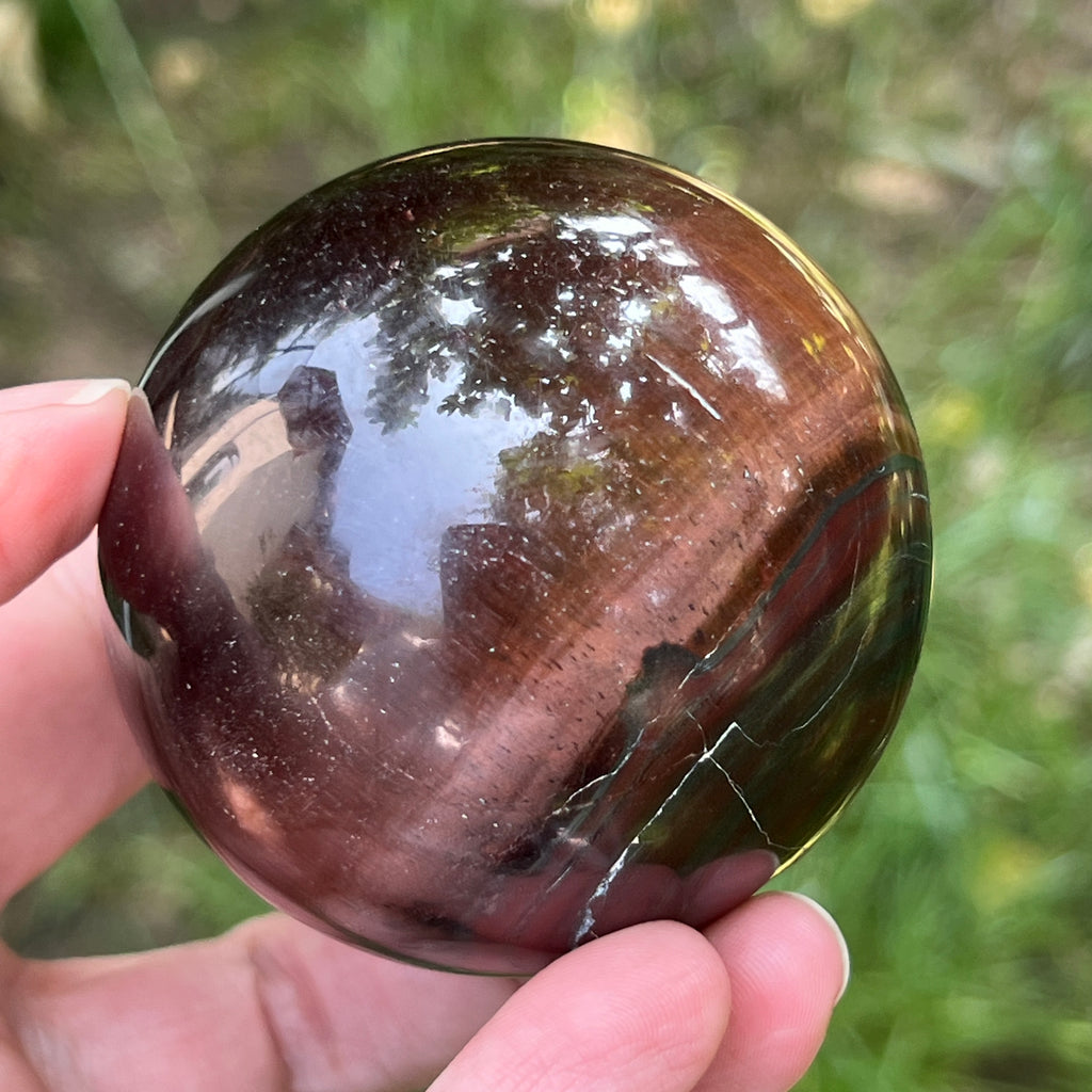 Sfera ochi de tigru rosu model 2, pietre semipretioase - druzy.ro 4 
