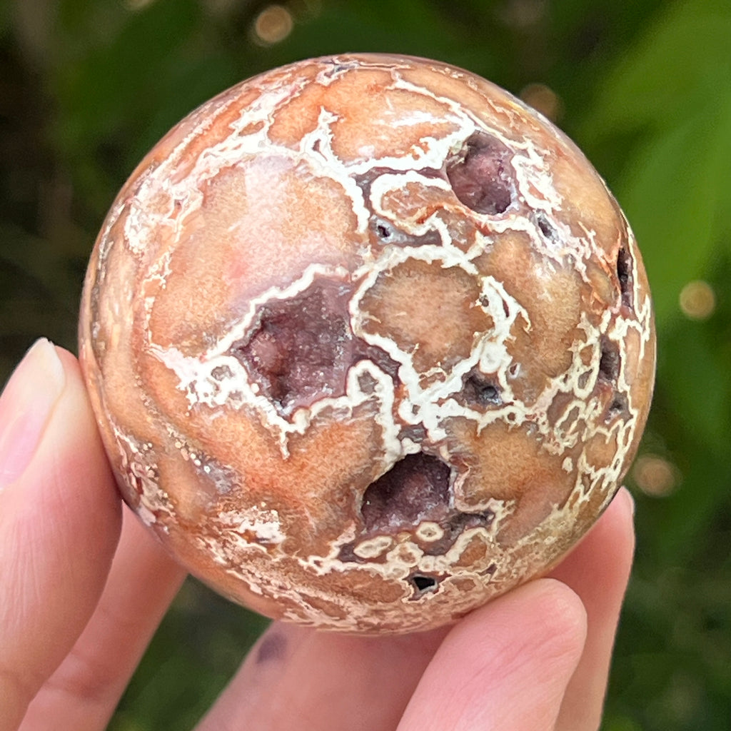 Sfera agat Crazy Lace | Model 10, pietre semipretioase - druzy.ro 2 