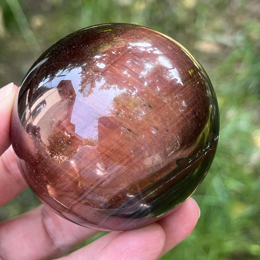 Sfera ochi de tigru rosu model 2, pietre semipretioase - druzy.ro 2 