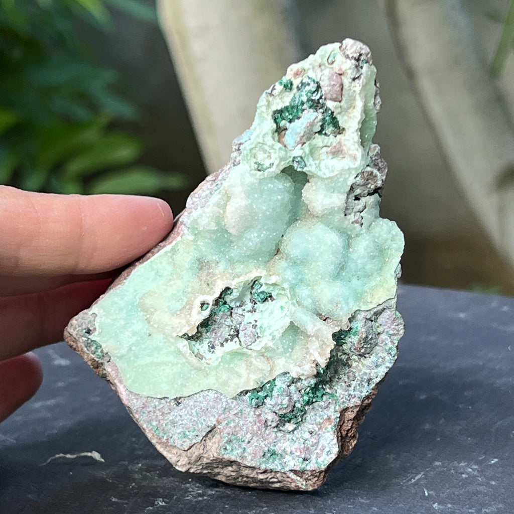 Cluster calcedonie cu crom albastru-verzuie din Zimbabwe | Model 1, pietre semipretioase - druzy.ro 3 