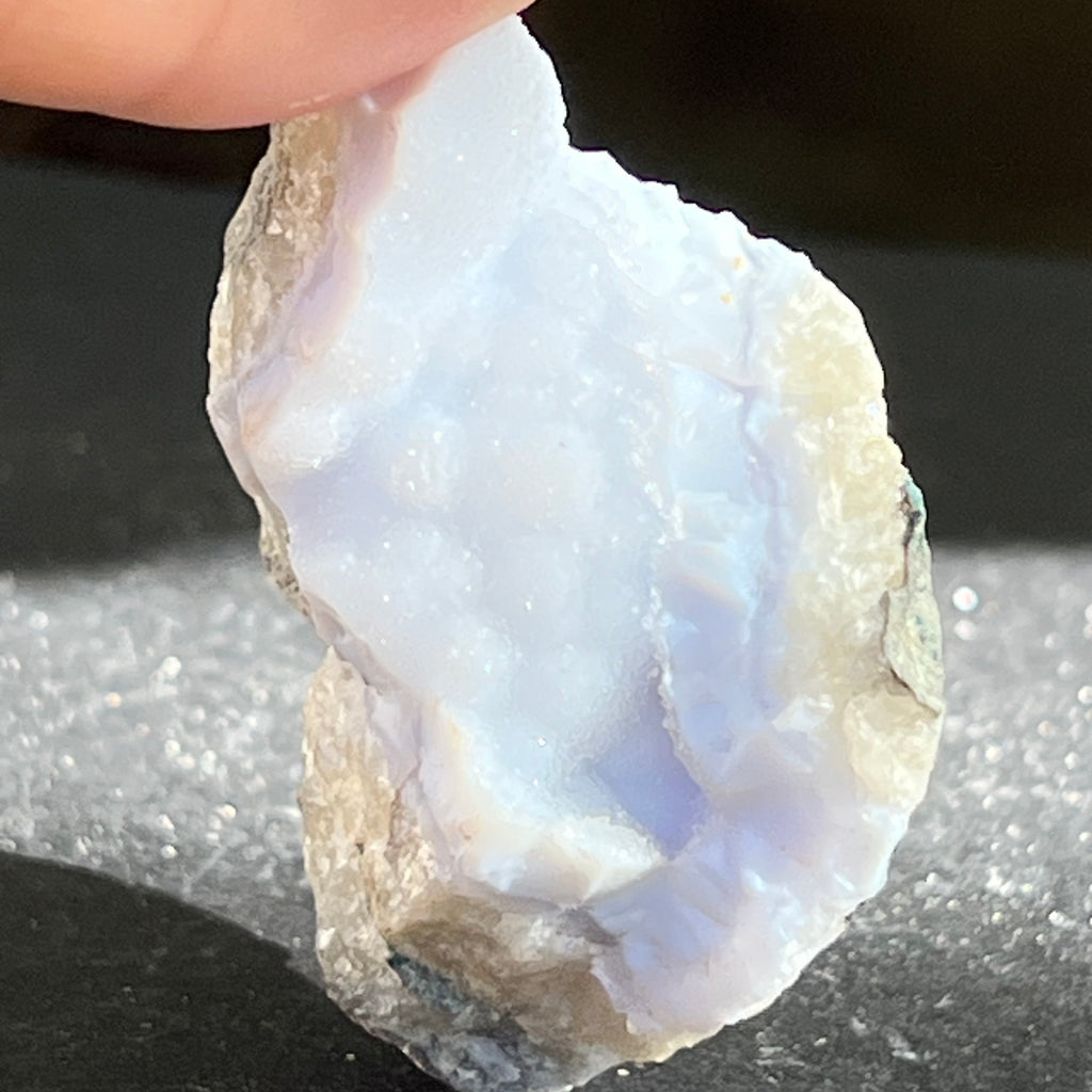 Calcedonie albastra /blue lace/ agat albastru piatra bruta model Af10, druzy.ro, cristale 2