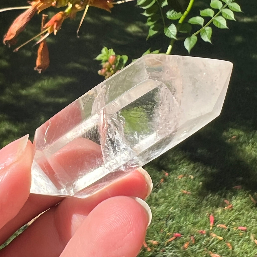Dublu varf cristal de stanca/cuart incolor model mini14, pietre semipretioase - druzy.ro 4