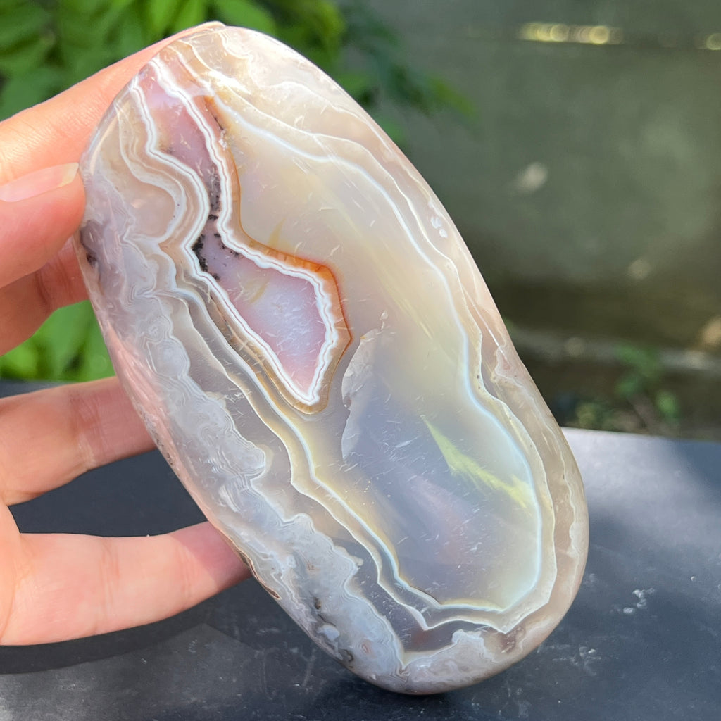 Nodul agat de Botswana, agat river, unicat | Model XL3, pietre semipretioase - druzy.ro 1 