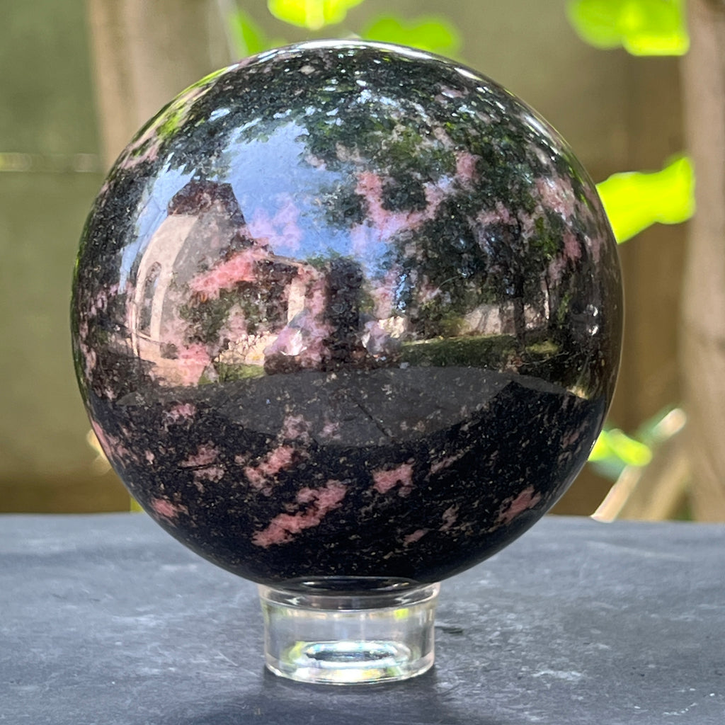 Sfera rodonit Madagascar model 1, pietre semipretioase - druzy.ro 4 