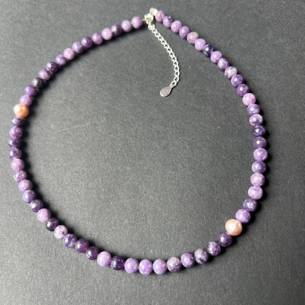 Colier lepidolit Stillness#37, pietre semipretioase - druzy.ro 2 