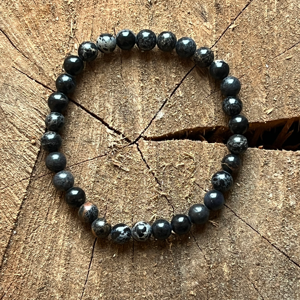 Bratara regalit negru 6 mm, pietre semipretioase - druzy.ro 1 