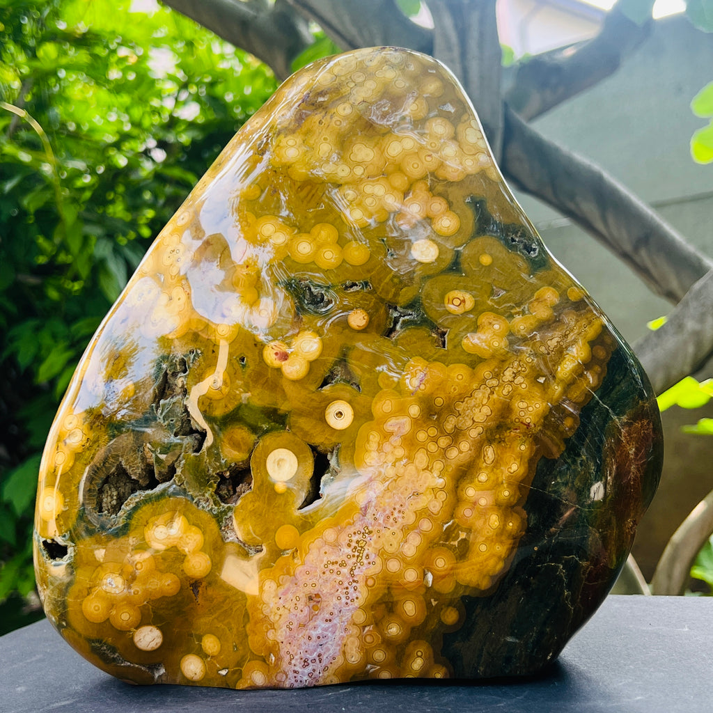 Sculptura jasp ocean forma libera | Model  XL2, pietre semipretioase - druzy.ro 4 