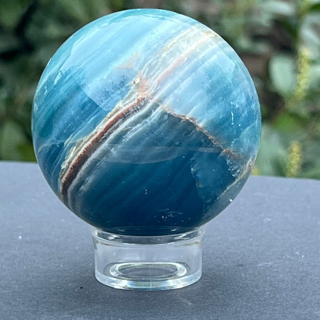 Sfera onix albastru model 7, pietre semipretioase - druzy.ro 2 