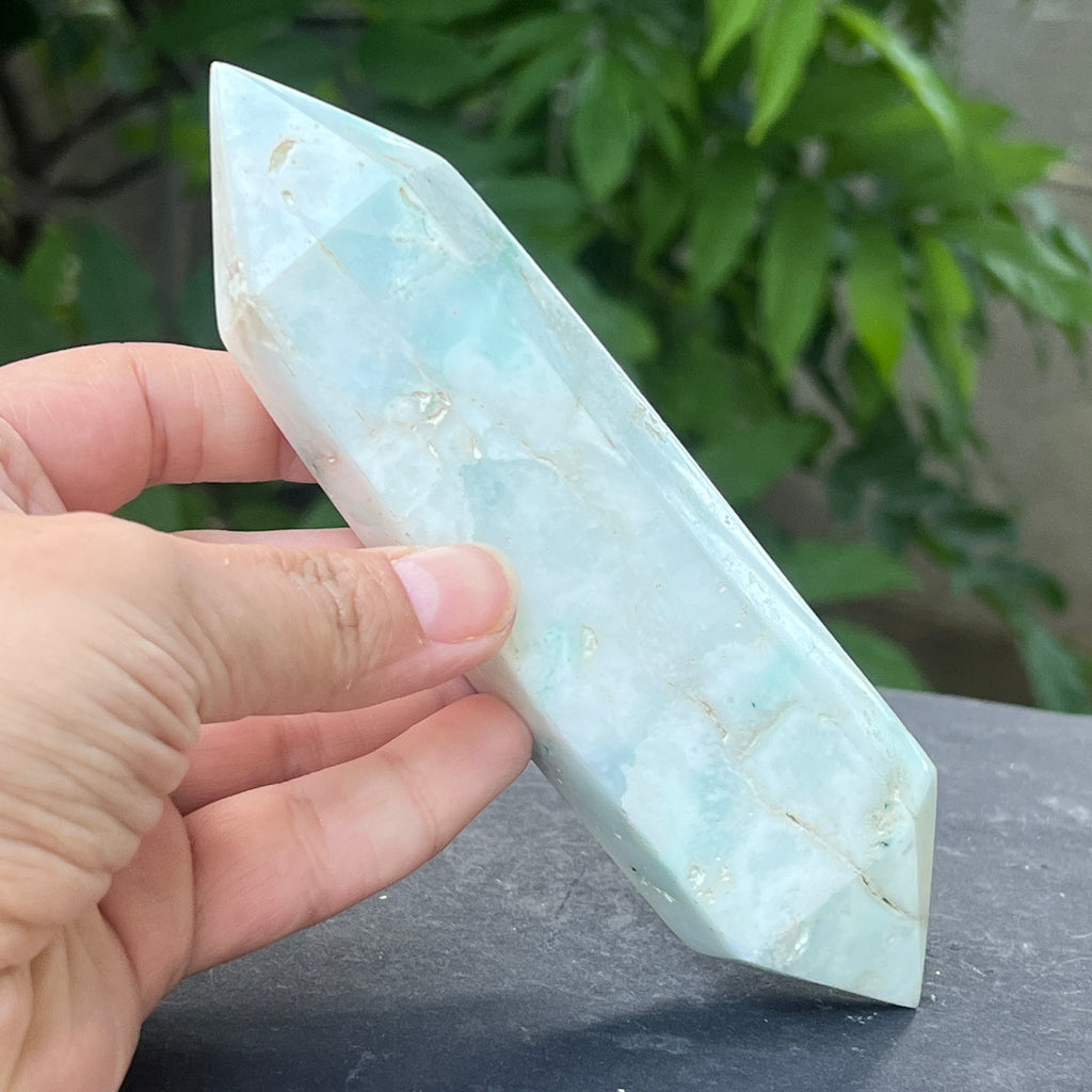 Dublu varf aragonit albastru | Model 3, pietre semipretioase - druzy.ro 3 