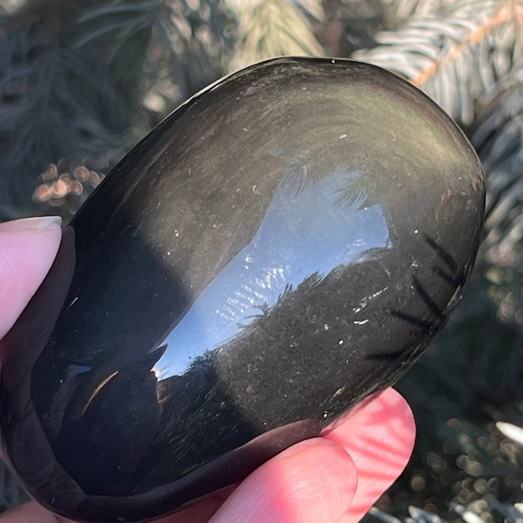 Obsidian curcubeu palmstone L model 5, pietre semipretioase - druzy.ro 7 