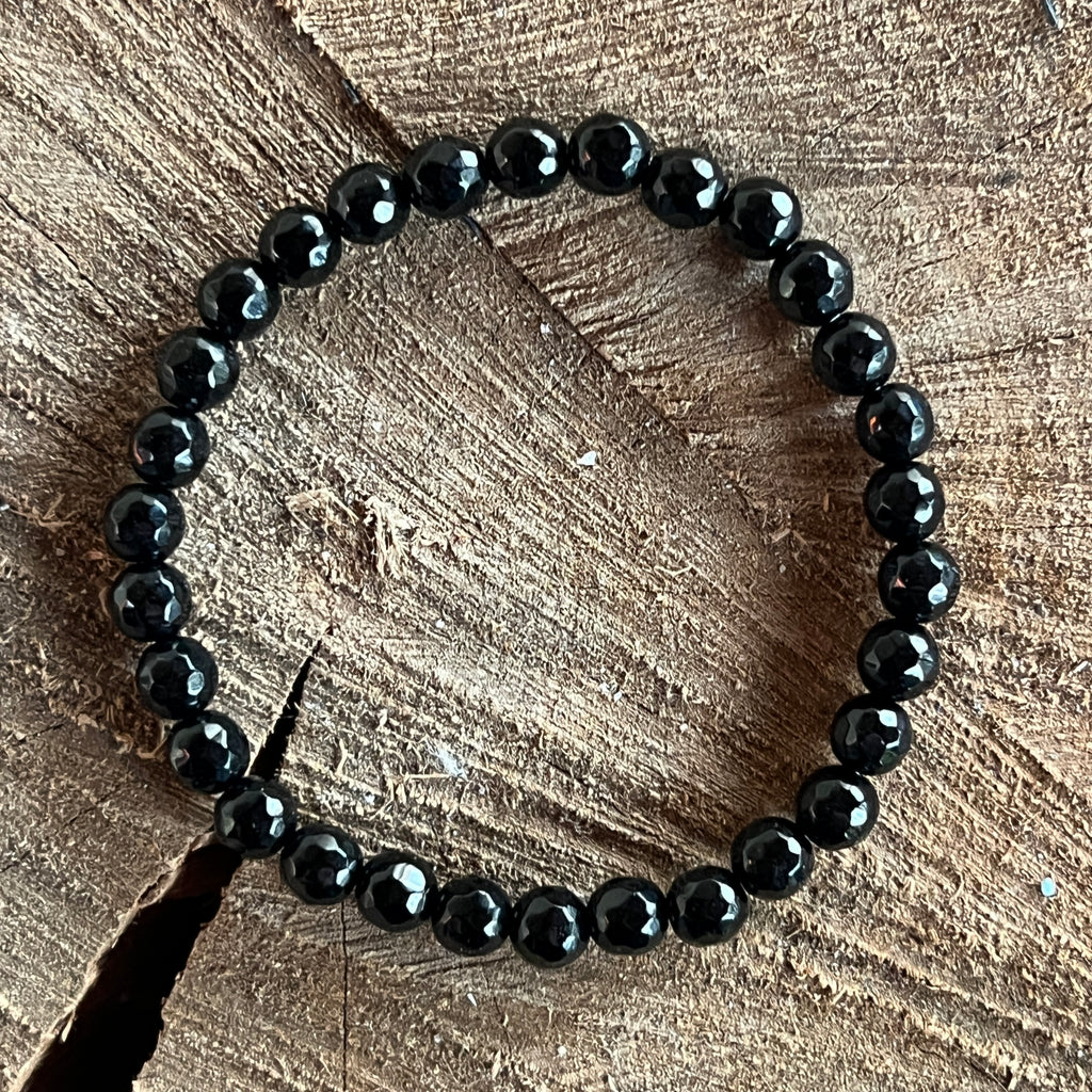 Bratara fatetata onix negru 6 mm, pietre semipretioase - druzy.ro 4 