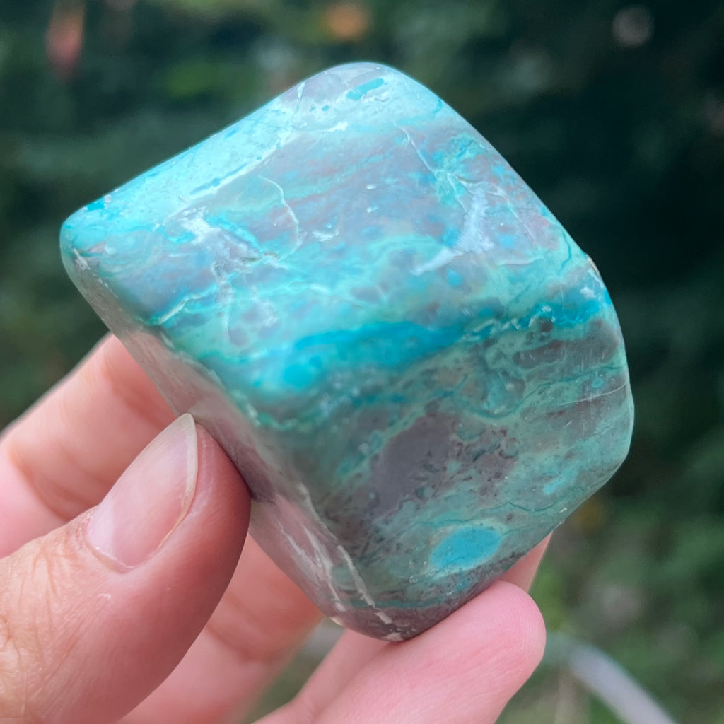 Shattuckite forma libera/palmstone m6, druzy.ro, pietre semipretioase 1