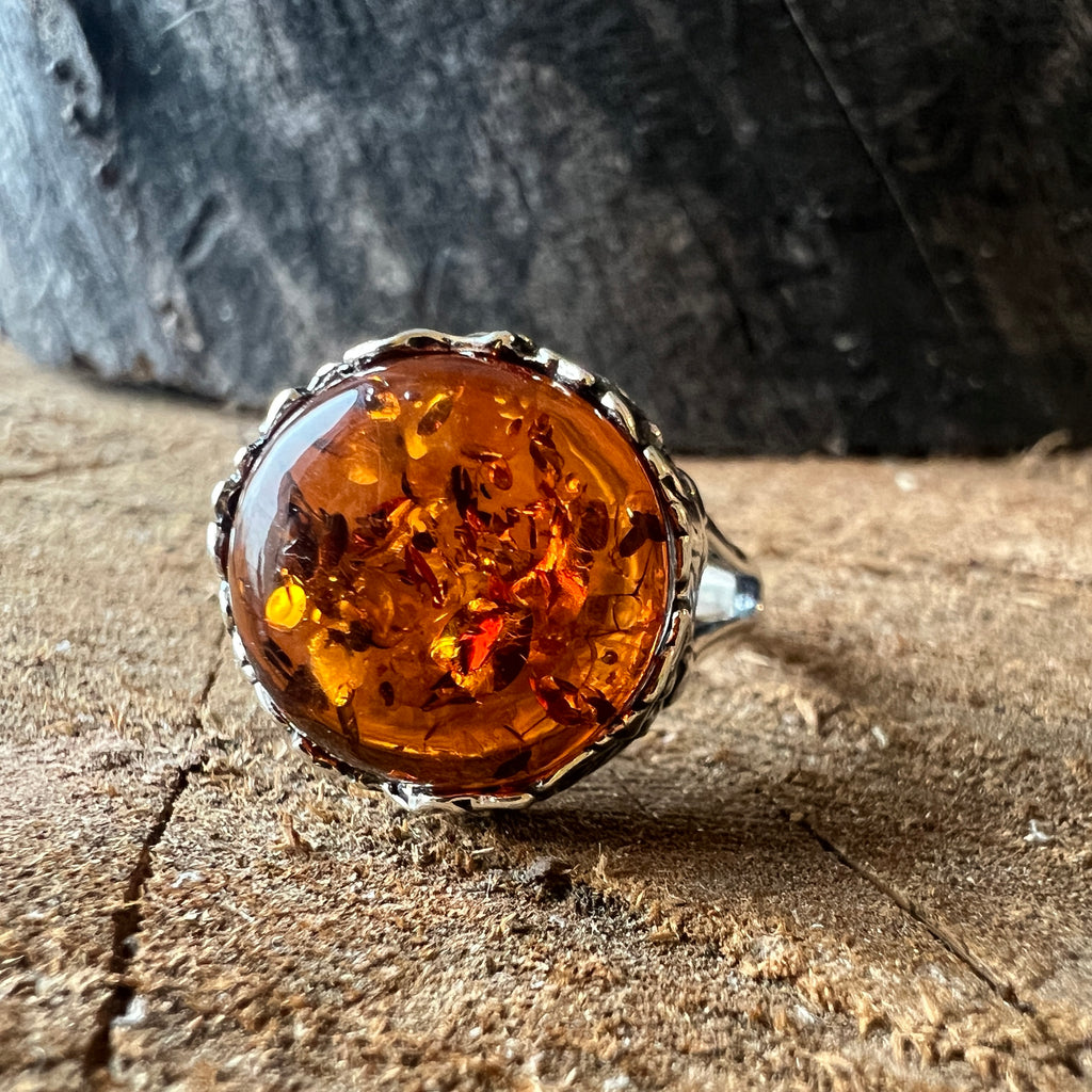 Inel argint cu chihlimbar Amber4, pietre semipretioase - druzy.ro 6 