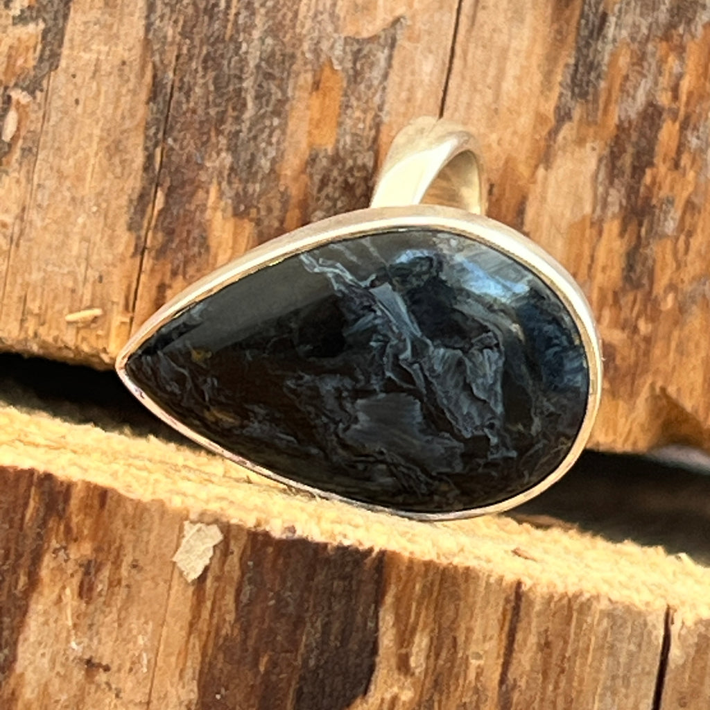 Inel ajustabil pietersit din argint, piatra furtunii model 3, pietre semipretioase - druzy.ro 3 