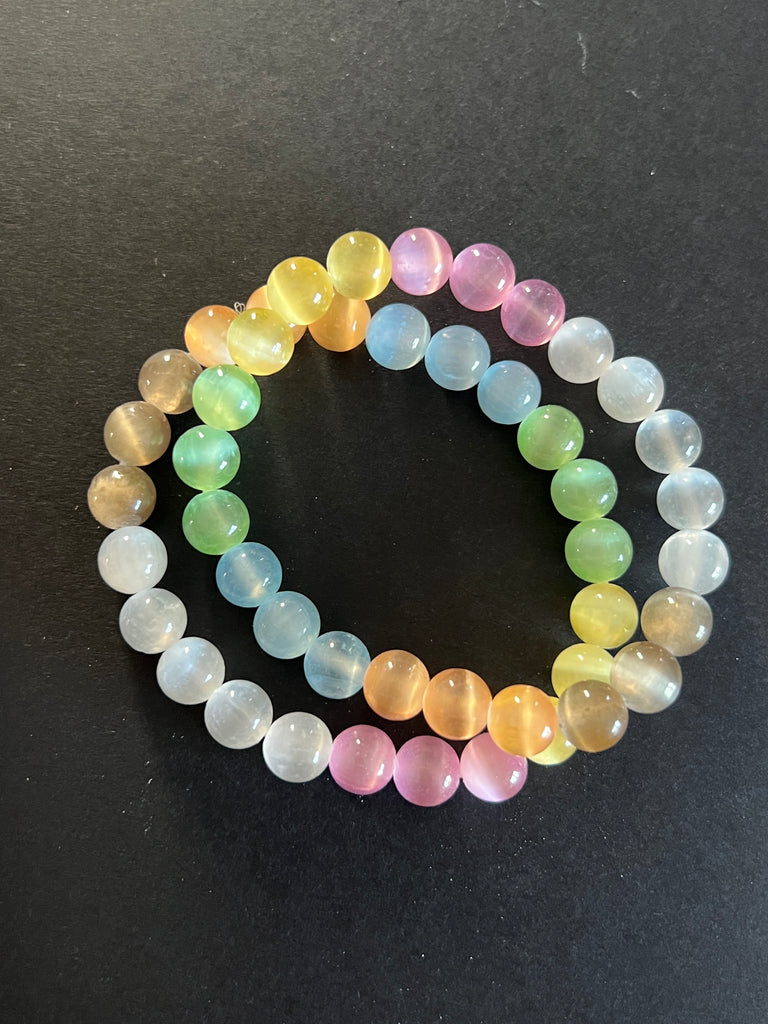 Bratara sfere colorate din selenit 8 mm, pietre semipretioase - druzy.ro 3 