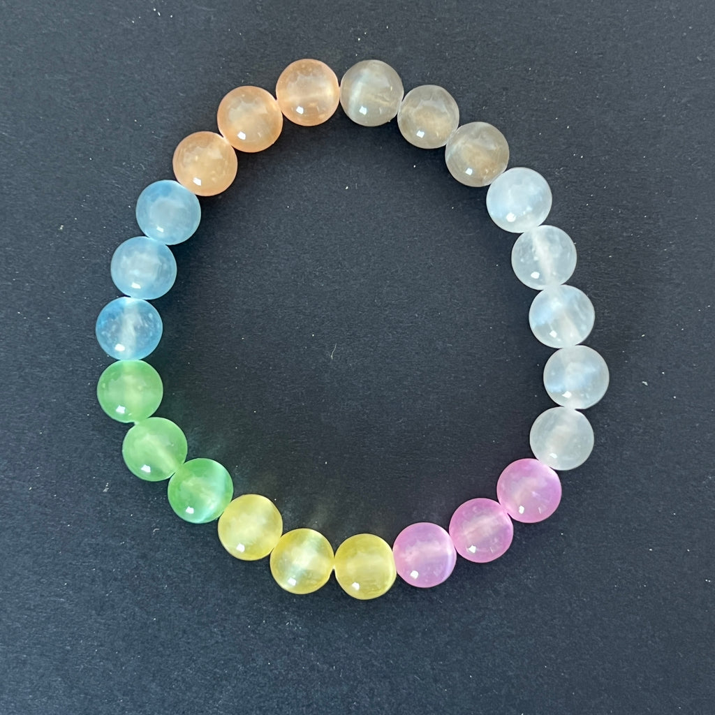 Bratara sfere colorate din selenit 8 mm, pietre semipretioase - druzy.ro 5 