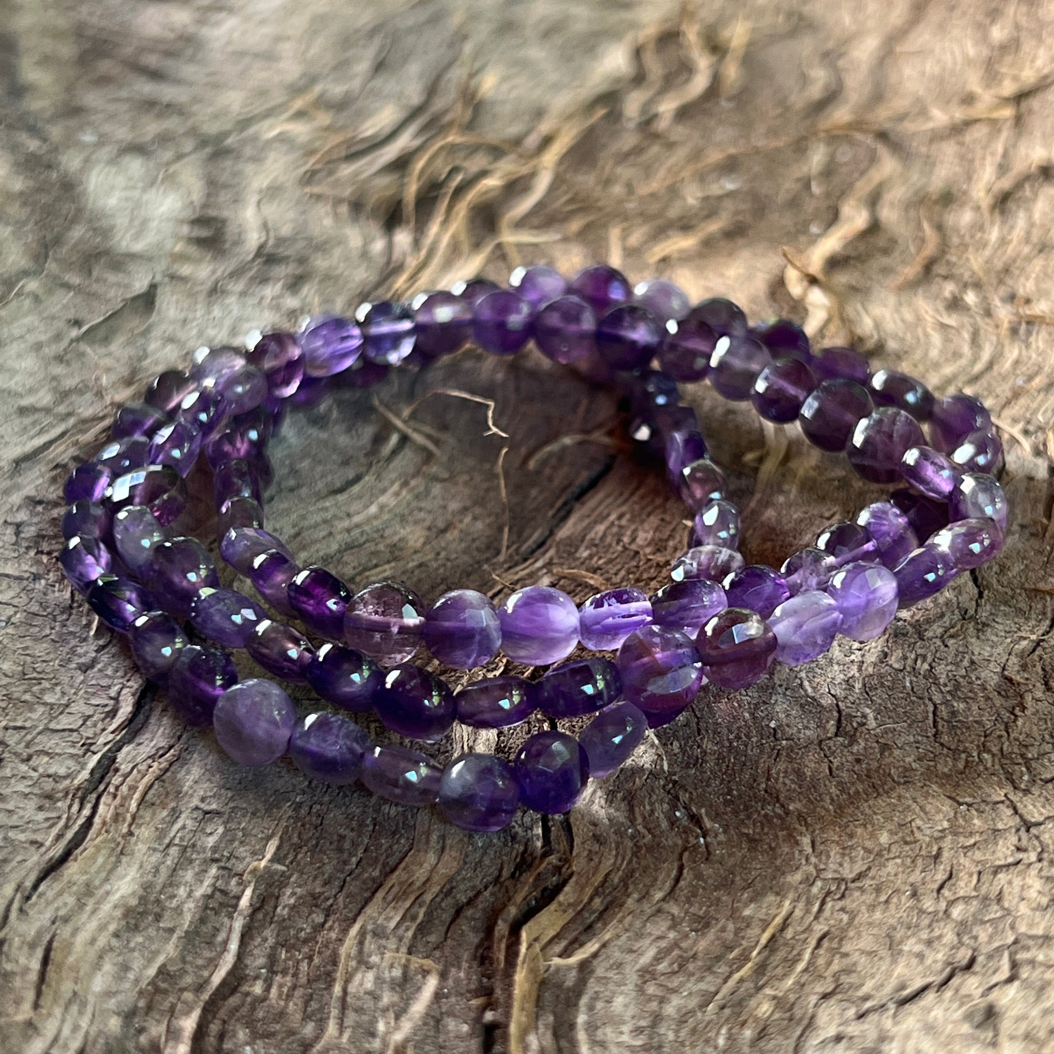Bracelet Faceted Discs Amethyst mm