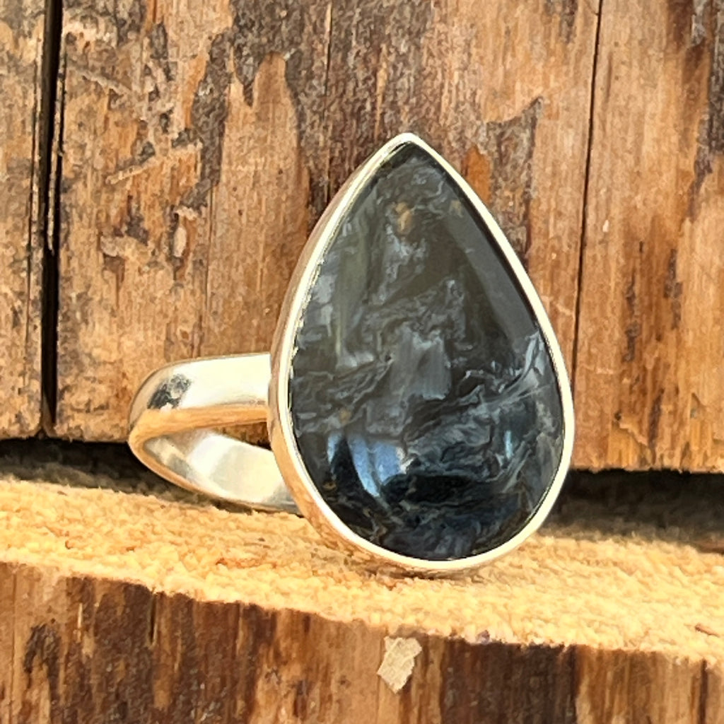 Inel ajustabil pietersit din argint, piatra furtunii model 3, pietre semipretioase - druzy.ro 6 