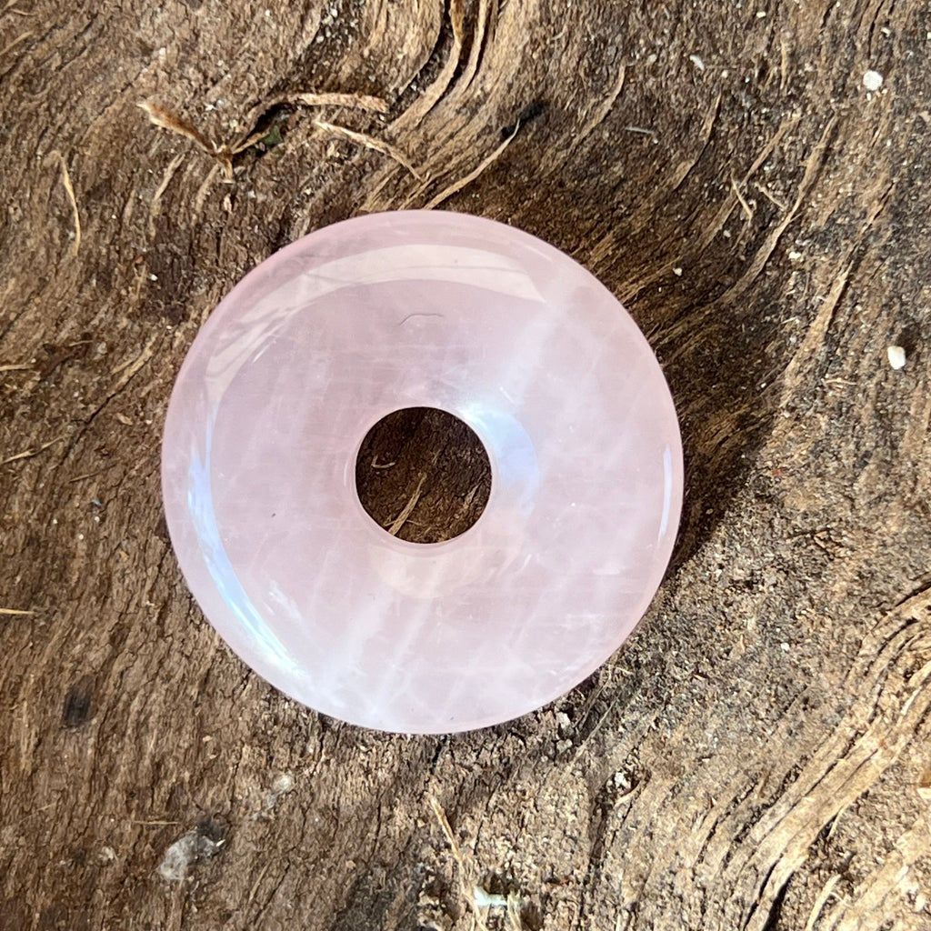 Pandantiv piatra pi donut cuart roz, druzy.ro, pietre semipretioase 2