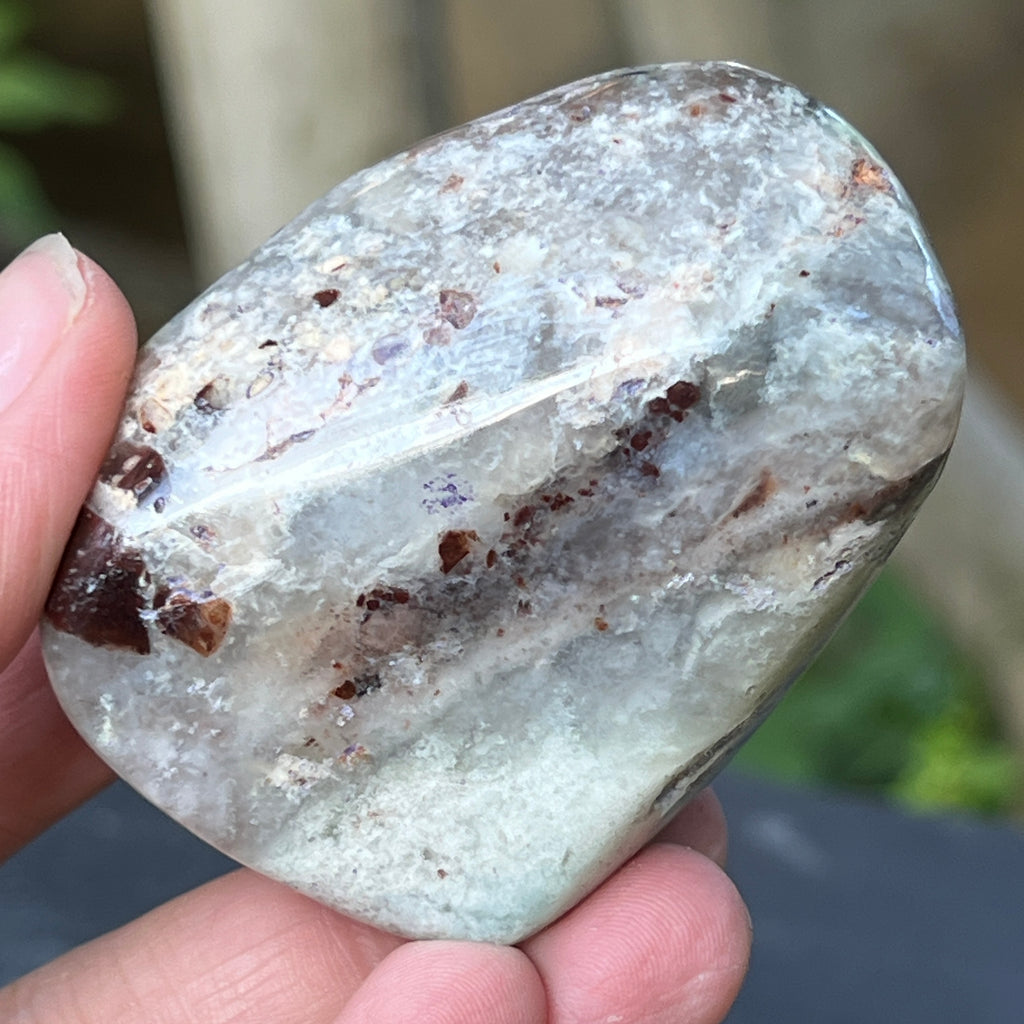 Palmstone calcedonie cu crom albastru-verzuie din Zimbabwe | Model 1, pietre semipretioase - druzy.ro 4 