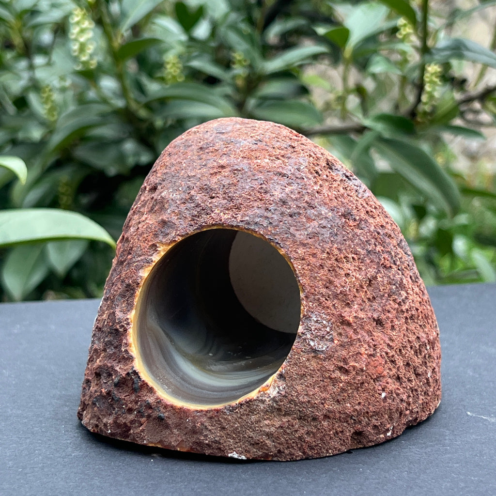 Suport lumanare din agat rosu, bookend, suport carti, pietre semipretioase - druzy.ro 2 