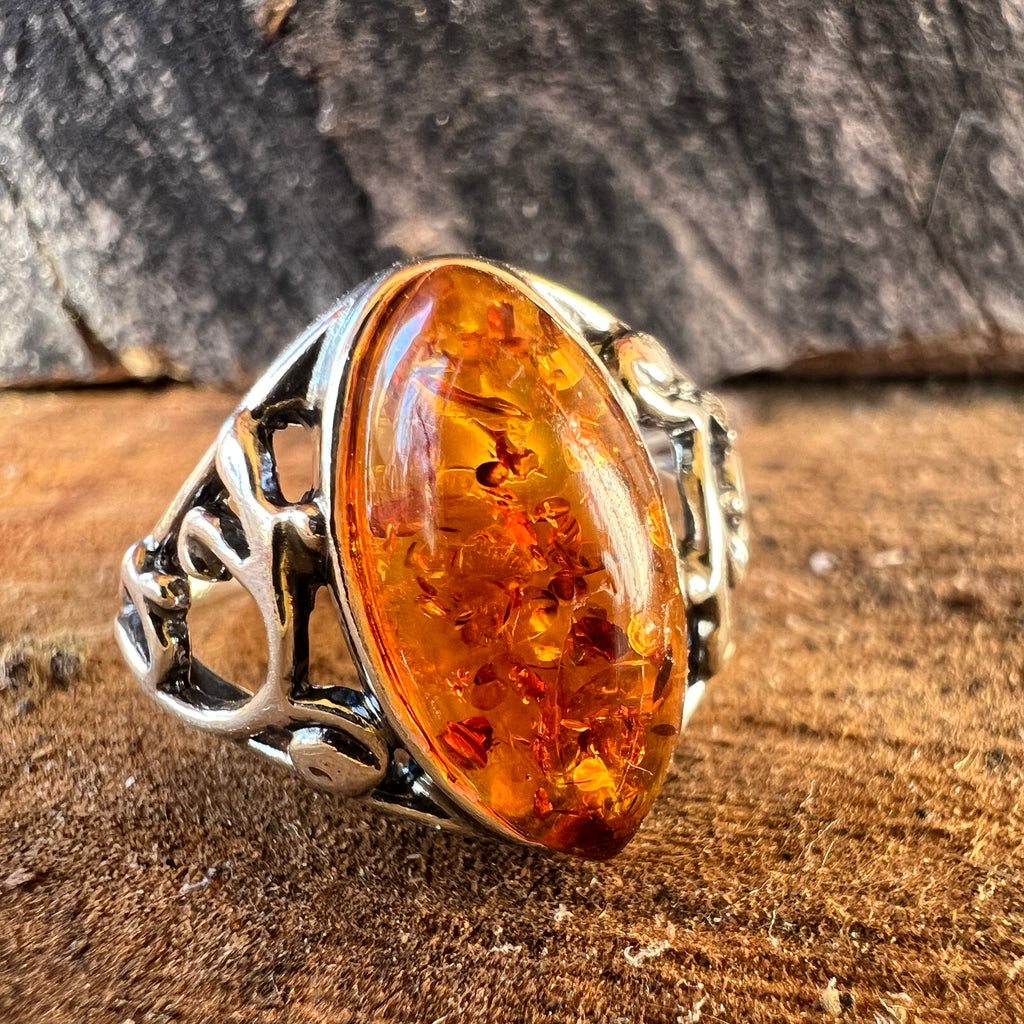 Inel argint cu chihlimbar Amber8, pietre semipretioase - druzy.ro 4 