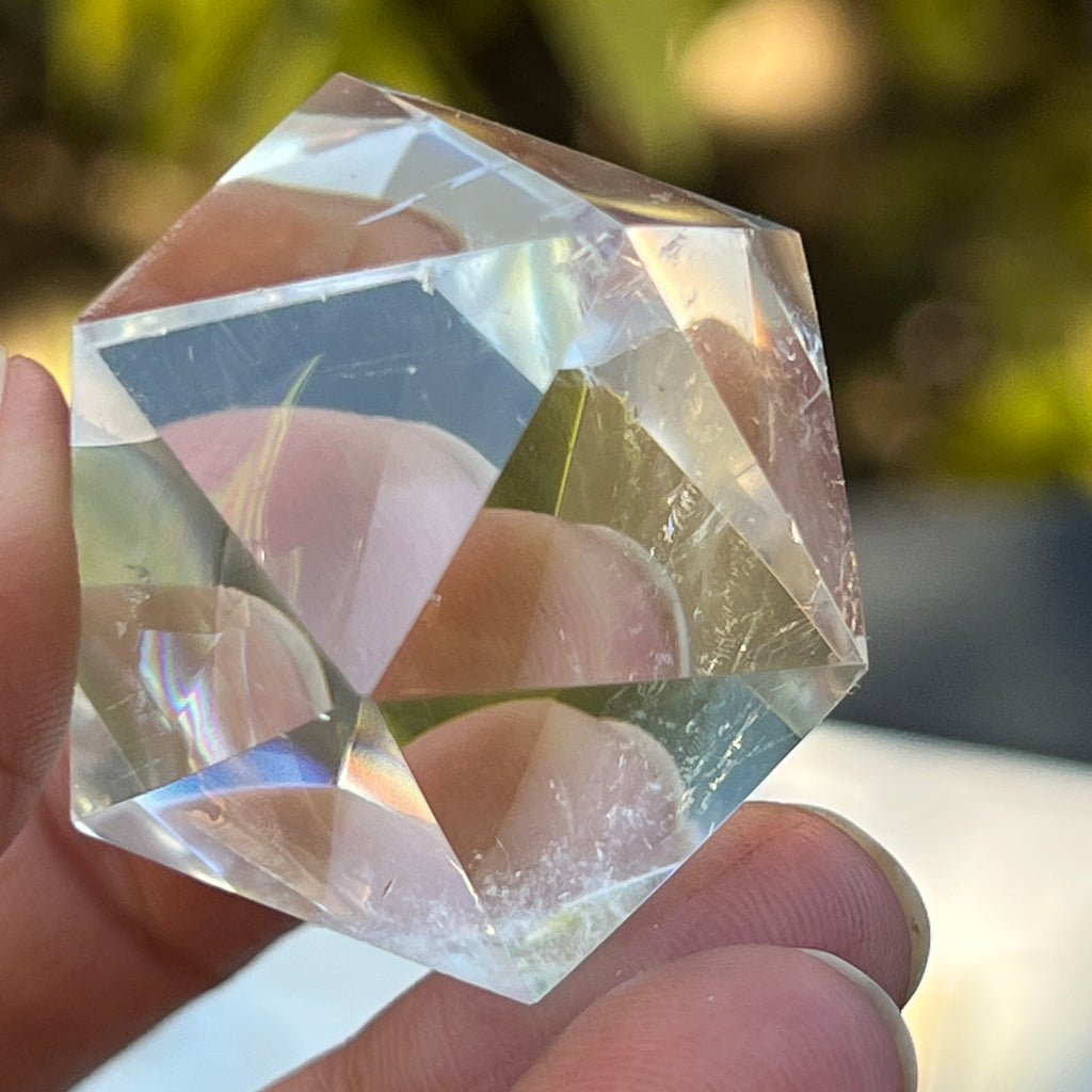 Icosaedru cuart incolor / cristal de stanca m4, pietre semipretioase - druzy.ro 1 