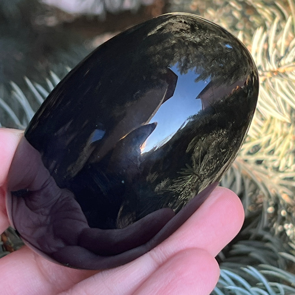 Obsidian curcubeu palmstone L model 2, pietre semipretioase - druzy.ro 5 