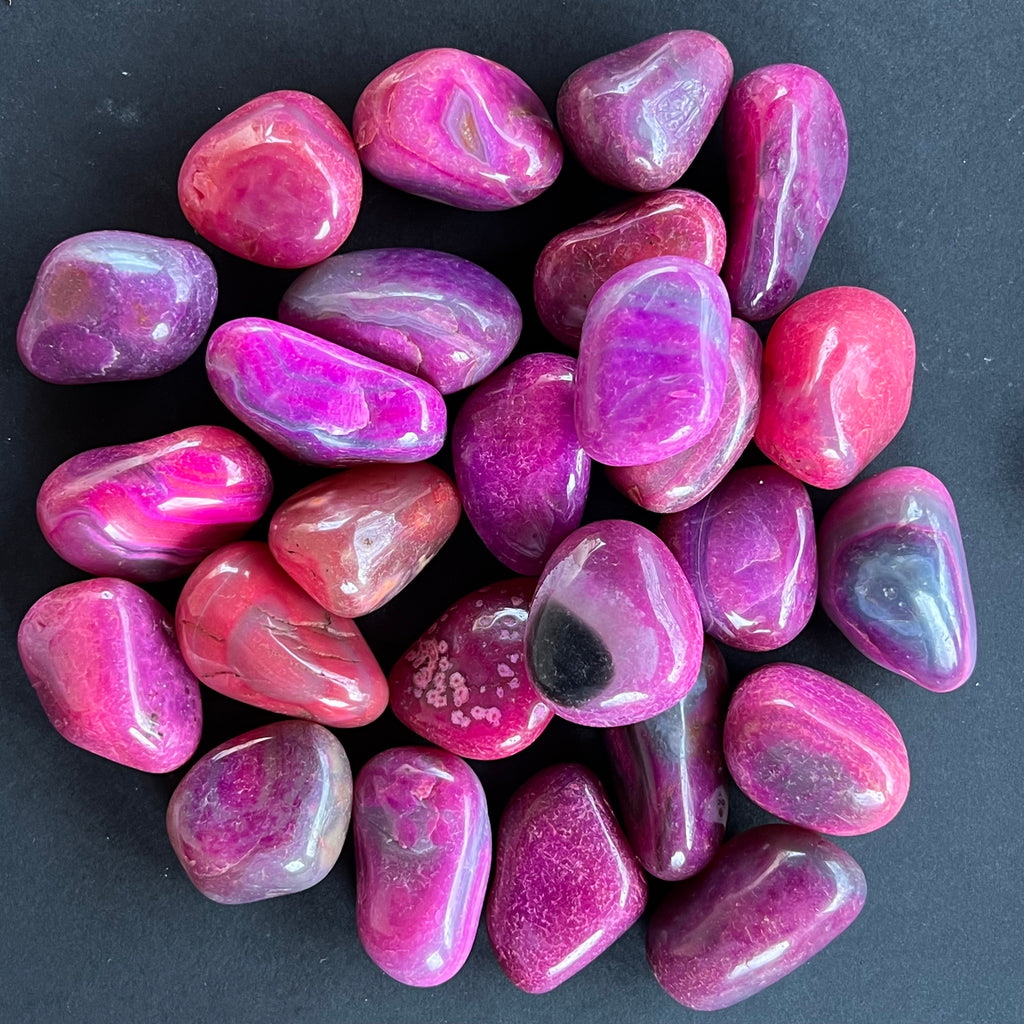 Piatra rulata, palmstone agat roz, druzy.ro, cristale 1