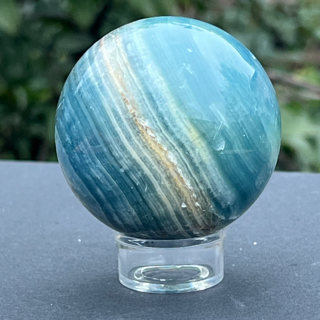 Sfera onix albastru model 7, pietre semipretioase - druzy.ro 9 
