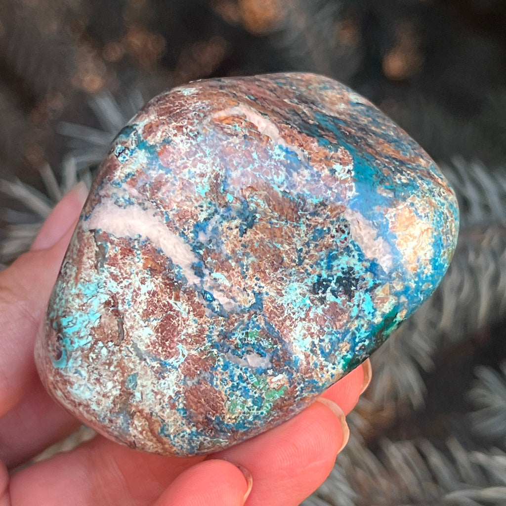 Shattuckite forma libera/palmstone m6, pietre semipretioase - druzy.ro 1 