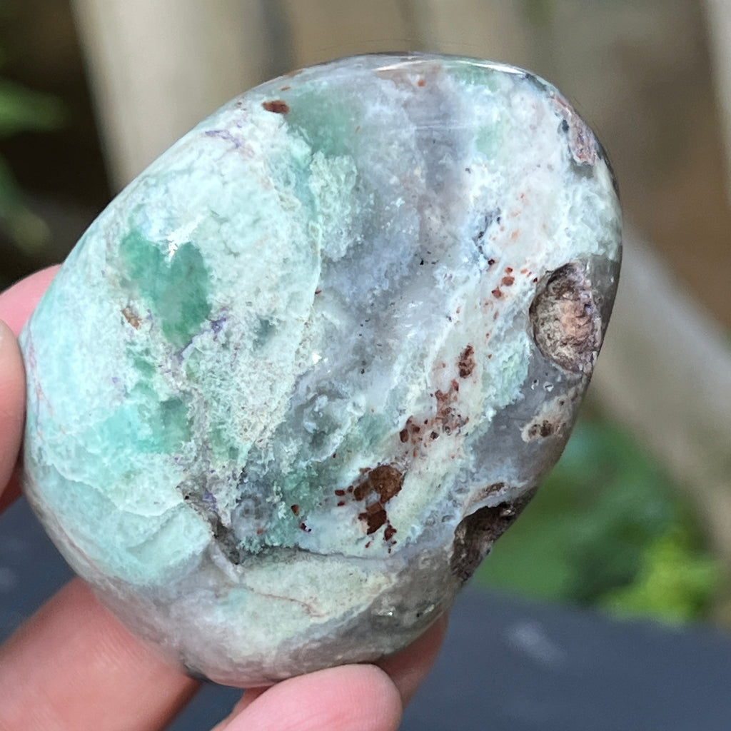 Palmstone calcedonie cu crom albastru-verzuie din Zimbabwe | Model 1, pietre semipretioase - druzy.ro 1 