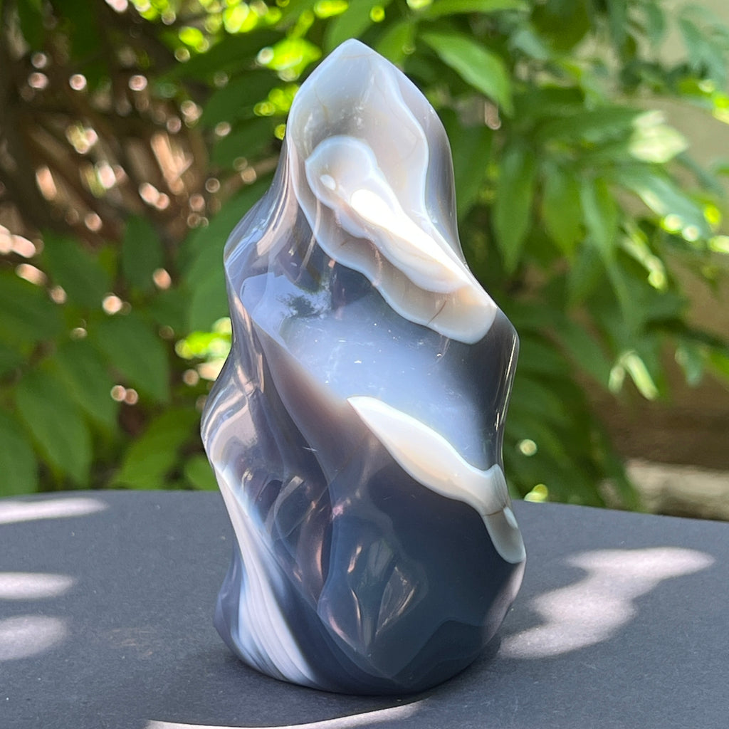 Sculptura forma flacara din agat m4, pietre semipretioase - druzy.ro 5 