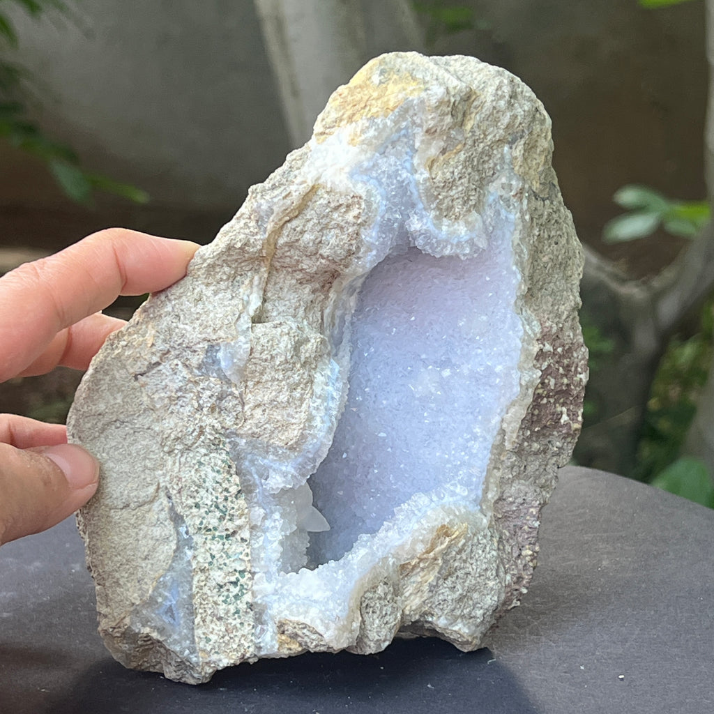 Calcedonie albastra /blue lace/ agat albastru piatra bruta m22, pietre semipretioase - druzy.ro 6 