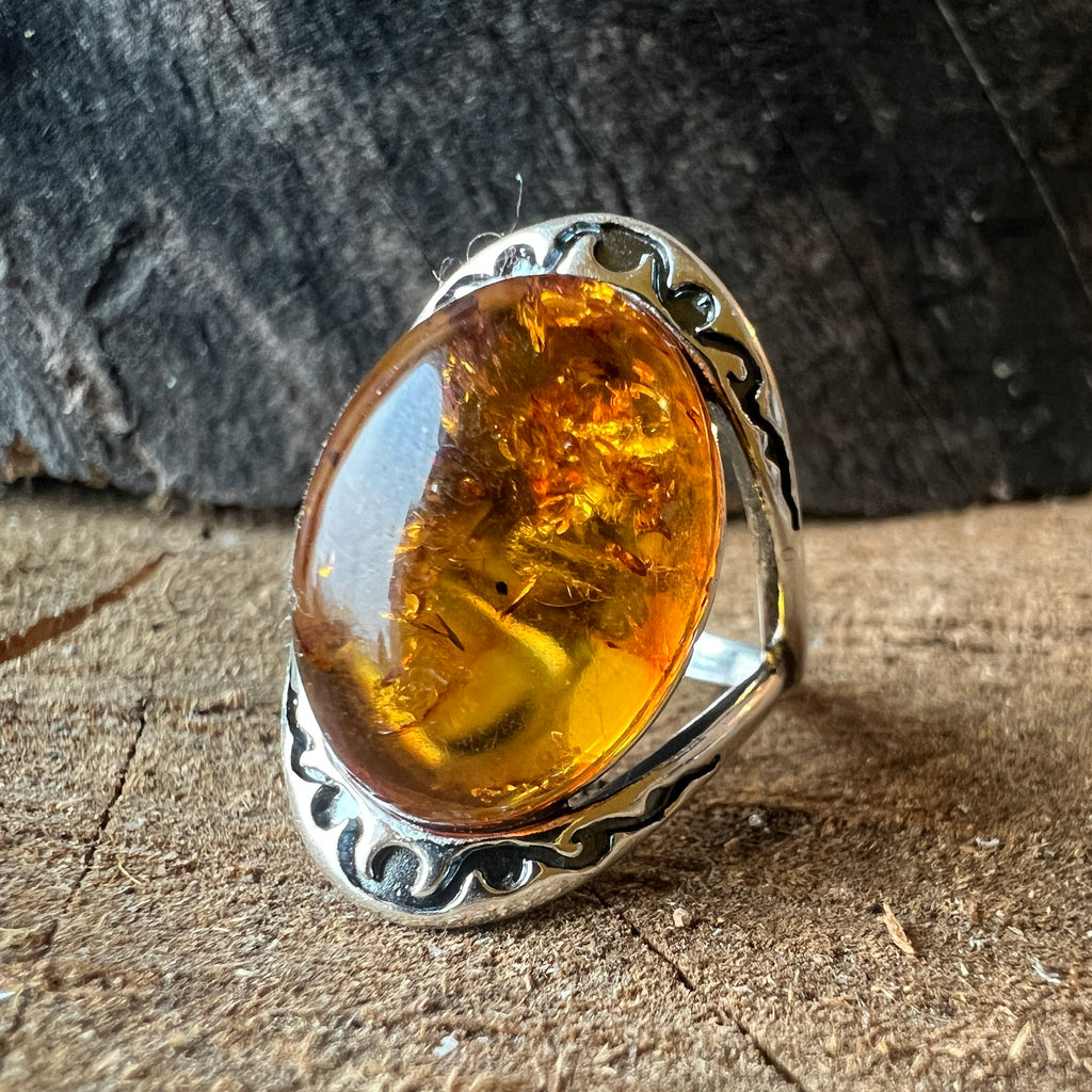 Inel argint cu chihlimbar Amber6, pietre semipretioase - druzy.ro 6 